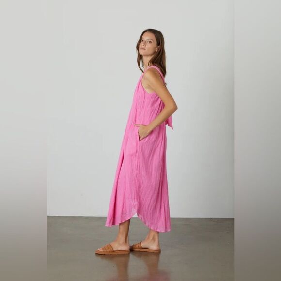 NWOT Velvet By Graham & Spencer Reese Cotton Gauze Maxi Dress - Picture 3 of 4